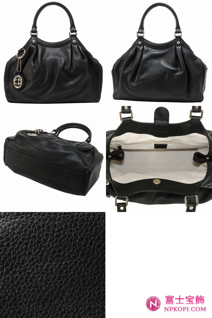 GUCCI/グッチ 2012年春夏SUKEYインターロッキングGチャーム付きミディアムトートバッグ 211944 A7M0G 1000 